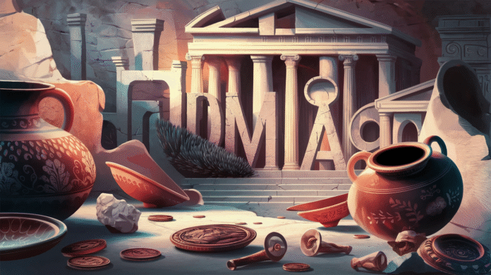 Ancient Rome's map highlighting significant landmarks