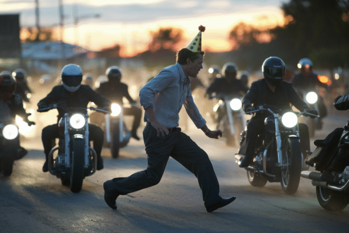 Drunk Fool Stumbles Across Road During Wildest Motorcycle Race Ever Drunk Fool Stumbles Across Road During Wildest Motorcycle Race Ever
