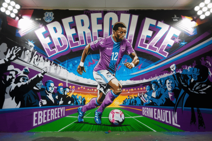 Eberechi Eze Mural Unveiled Outside Emirates Stadium Ahead of Arsenal Transfer