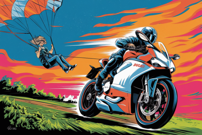 Soaring High the Thrill of Parasailing While Riding a Ducati Motorcycle