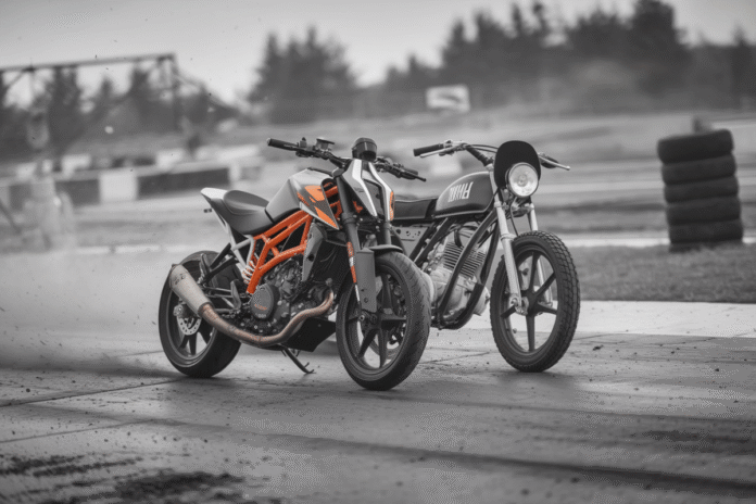Ktm 390 Battles Race-prepped Yamaha 150 in Thrilling Drag Race and Moto