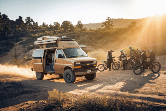 Chevrolets Ev Van the Ultimate Camper for Thrilling Dirt Bike Adventures