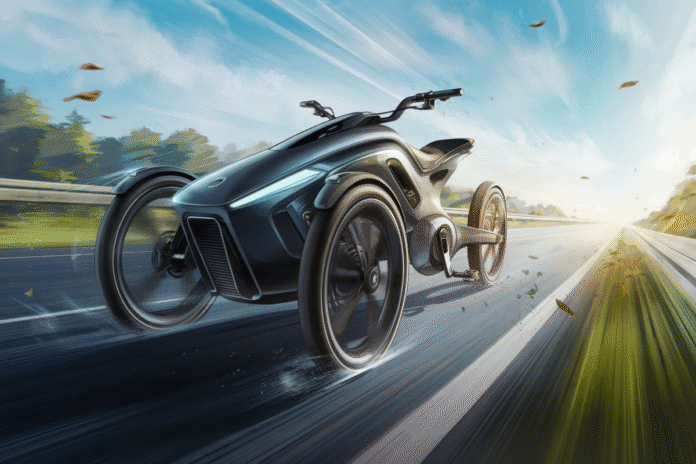 This Wild Three-wheeled Electric Bicycle Reaches Highway Speeds Effortlessly